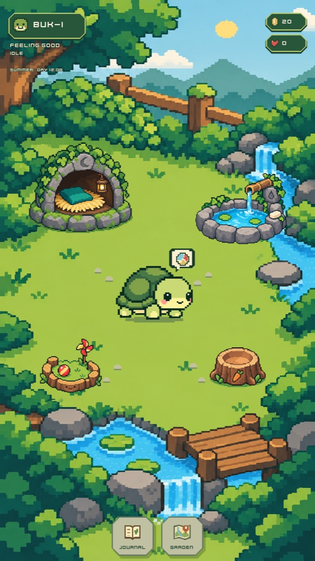 Boogie Micro Pet: Buk-i in the Sunlit Garden by day